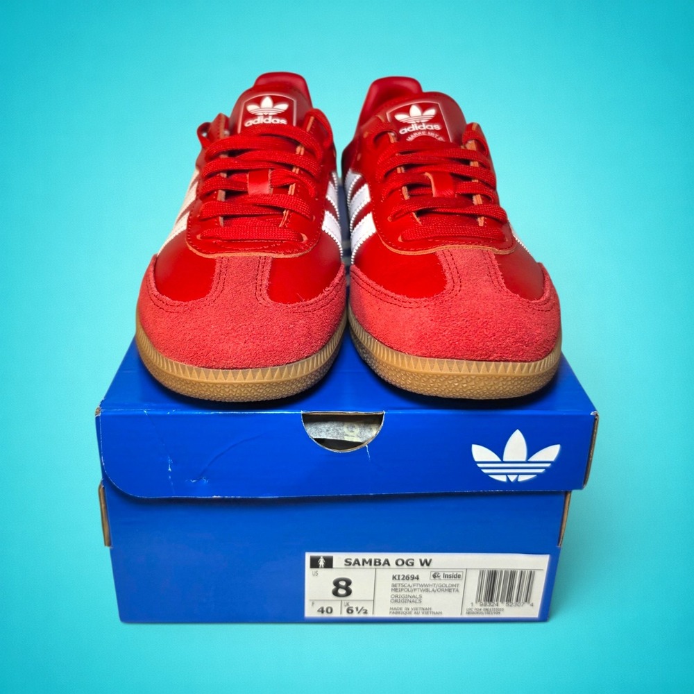 Adidas Samba OG W Better Scarlet Red White Gum Sneakers ID0477 Womens Size 8 - Picture 7 of 7